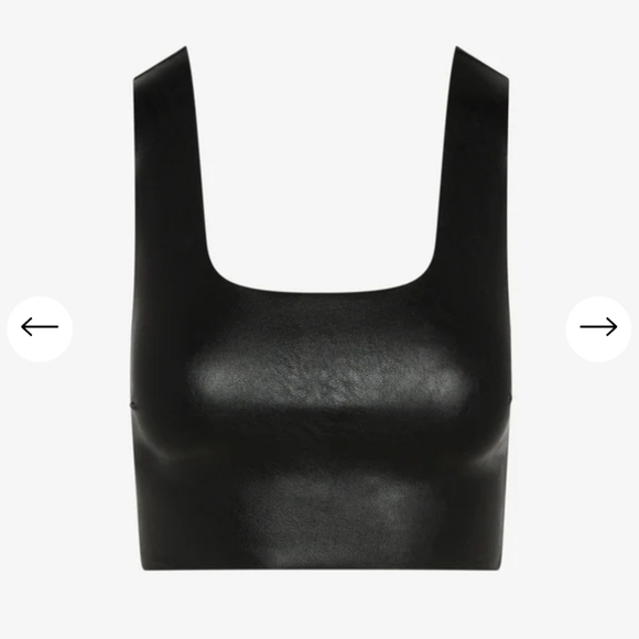 Commando Faux Leather Square Neck Crop Top Size Small - Picture 1 of 7